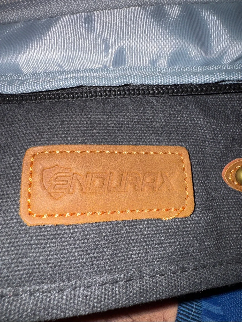 Endurax Leather Strap Camera Backpack Bag Waterproof Waxed Canvas - Dark Gray